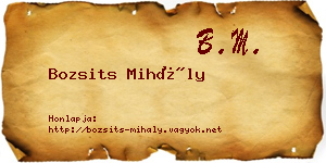 Bozsits Mihály névjegykártya