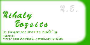 mihaly bozsits business card